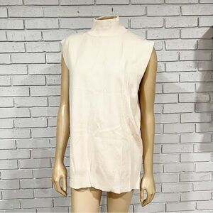 Fashion Union Sleeveless Cream Turtleneck